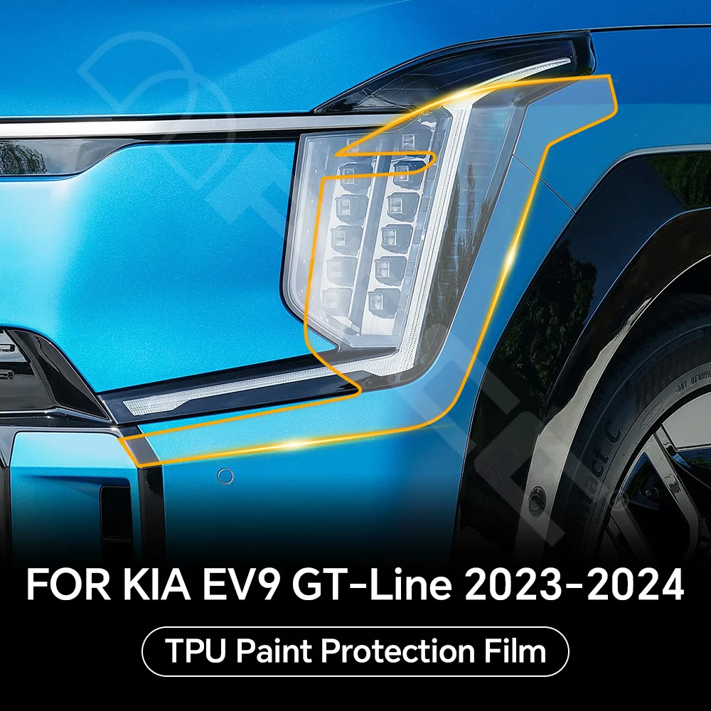 

Car Headlight Rearview B C Pillar TPU Protection Film For KIA EV9 GT-Line 2023 2024 Pre-cut Clear PPF Anti-scratch Resistant Kit