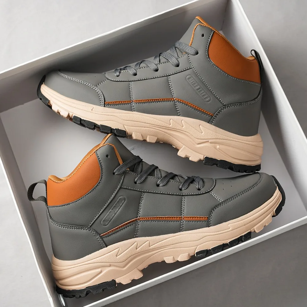 

Trend Men Casualsneakers High Top Hiking Shoes for Men Non-slip Outdoor Mountain Climbing Shoes Waterproof Trekking Trail Shoes