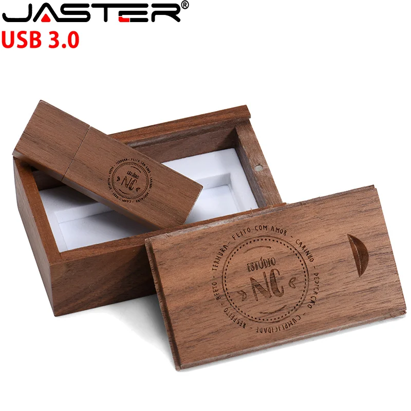 Jaster 30 unidades flash usb 3.0 de alta velocidade madeira de bordo/bambu pen drive 4gb 8gb 16gb 32gb 64gb128gb pendrive logotipo grátis presente