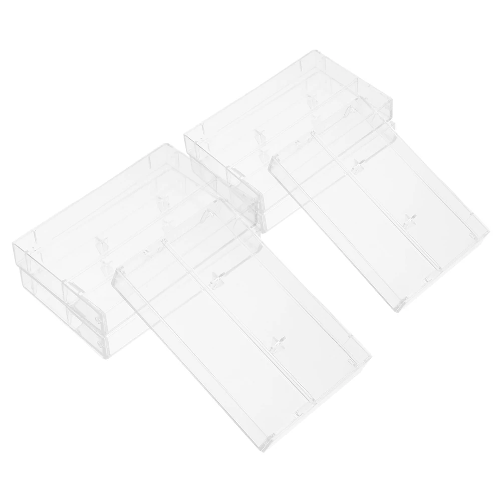 

6 Pcs Tape Cartridge Cassette Display Adhesive Audio Storage Boxes Cases Abs Holder Rack Empty