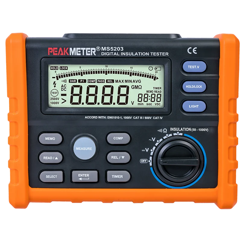 

Peakmeter MS5203 DC AC 750V insulation resistence digital multimeter Resistance insulate Tester measurement Analogue