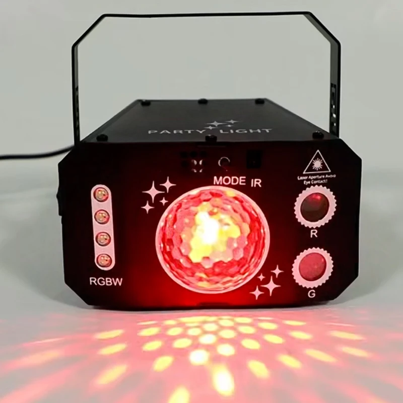 

Portable Stage DJ Party Laser Projector Disco Remote Red Green Blue Strobe Lights for Party Wedding Bar Club Christmas Light