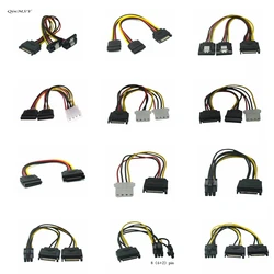 IDE Molex 4 Pin to SATA 2 Serial HDD Power Adapter Cable Hard Drive Connector Male to Female Molex SATA Extension Cord