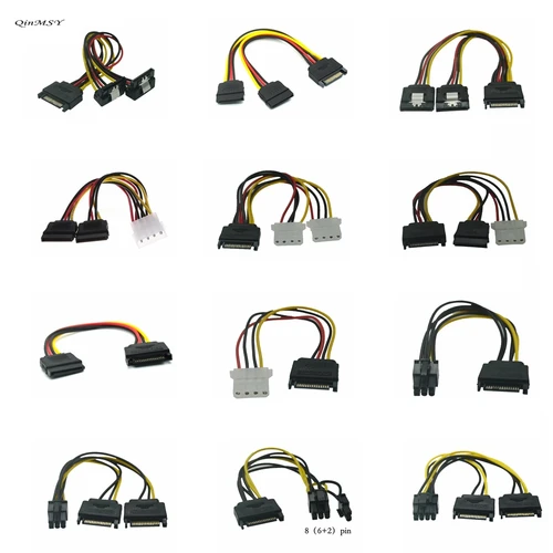 Cable adaptador de corriente IDE Molex de 4 pines a SATA 2 Serial HDD, conector de disco duro macho a hembra, Cable de extensión Molex SATA