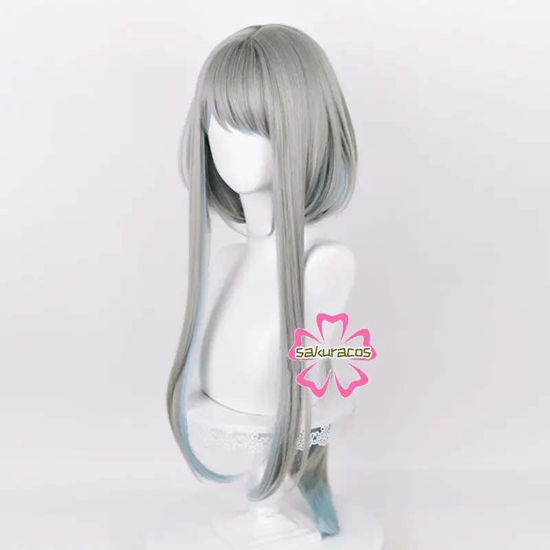 Genshin Impact Cosplay Guizhong Cosplay Guizhong parrucca 90cm lungo grigio resistente al calore capelli sintetici Roleplay parrucca Costume di Halloween