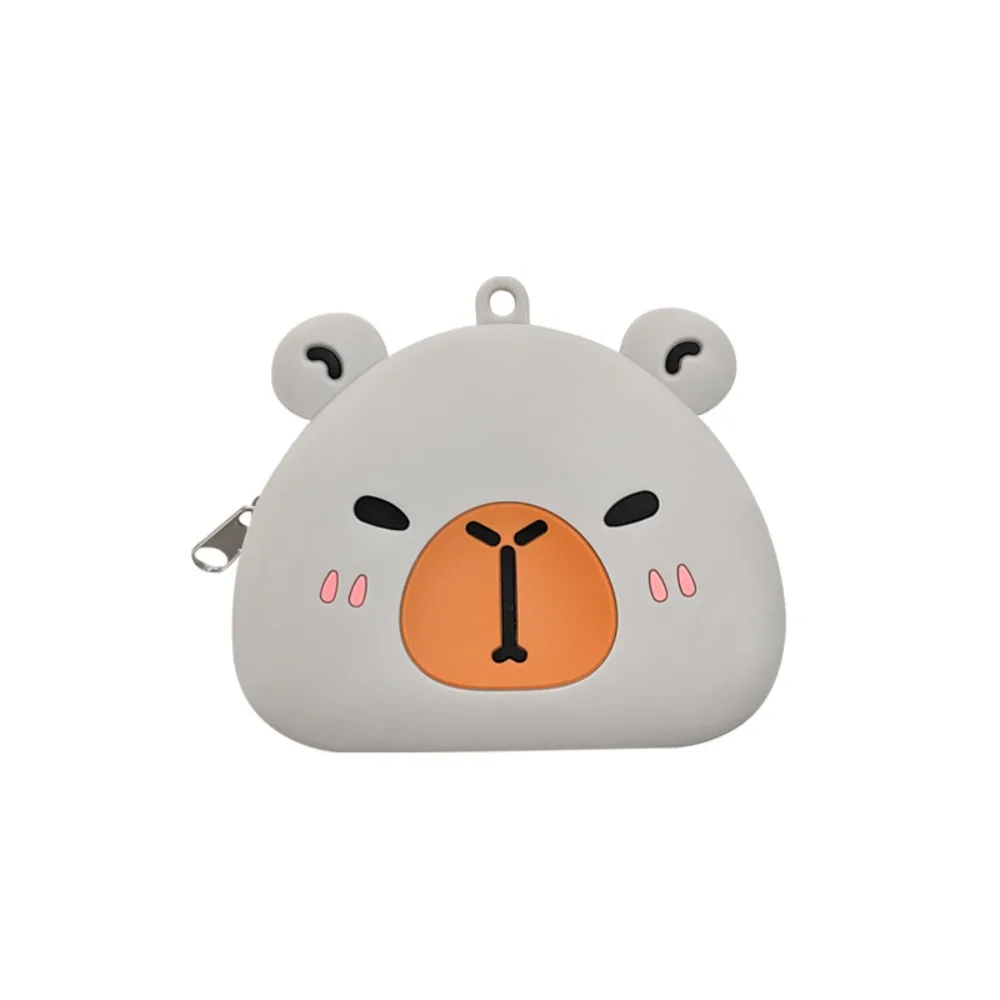 Durable with Zipper Kids Coin Purse Portable Waterproof Storage Bag Silicone Cartoon Animals Mini Wallet Backpack Pendant