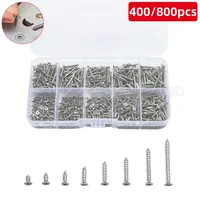 400/800 self-tapping wood screws set, M2 cross pan head steel plate screws, self-tapping screws mixed set