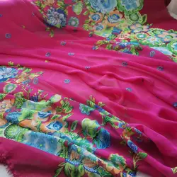 5 Yards On Sale 75D Chiffon Colorful Position Print Dress Summer Scarf Fabric