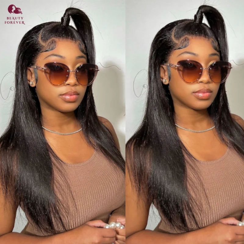 

Beautyforever Straight Lace Frontal Wig Pre-Everything Glueless Human Hair Wigs Brazilian 13x4 Transparent Lace Frontal Wig