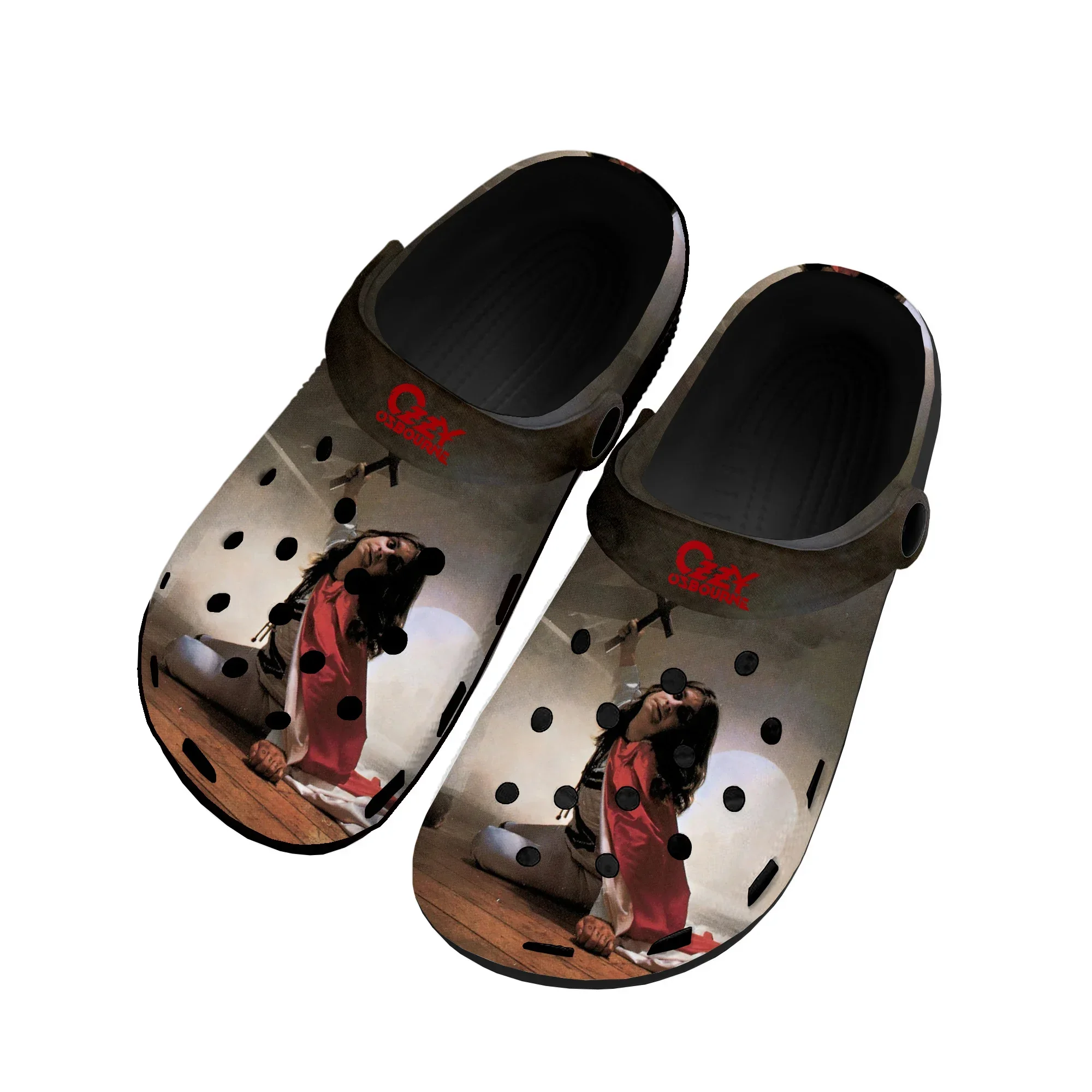 Ozzy Metal Rock Singer OsRubber Home Tamancos, Sapatos de Água Personalizados, Homens e Mulheres, Sapato Adolescente, Impressão 3D, Tampo De Jardim, Chinelos De Praia