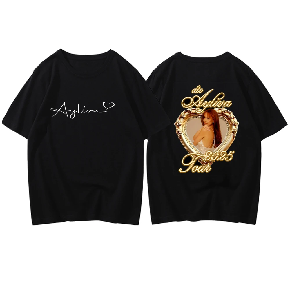 

Ayliva Tour 2025 Hannover Singer Concert Short-sleeve Round Neck Regular Fit Clothes Comfortable Tops Casual for Daily Wear