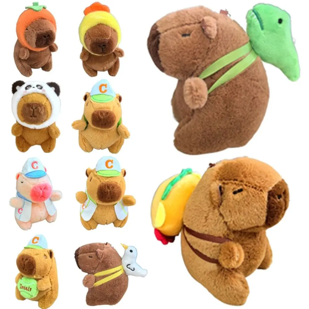 Multicolor Toy Plush Capybara Keychain Cartoon Capybara Cute Simulation Capybara Pendant Accessories Stuffed Animals