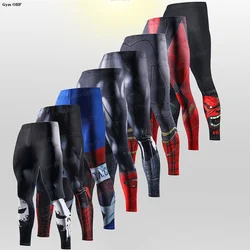 Compression Leggings Men Running Sports Men Tights 3D Printing Gym Fitness Jogging Pants Quick Dry Trousers Workout Training