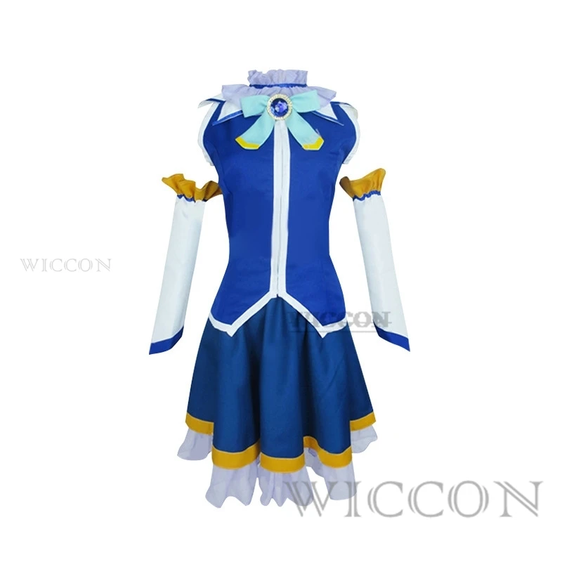 Anime Sato Kazuma Megumin Aqua Cosplay Costume Tops Dress cloak dress Uniform Outfit Halloween Green Set Wig role playing cos