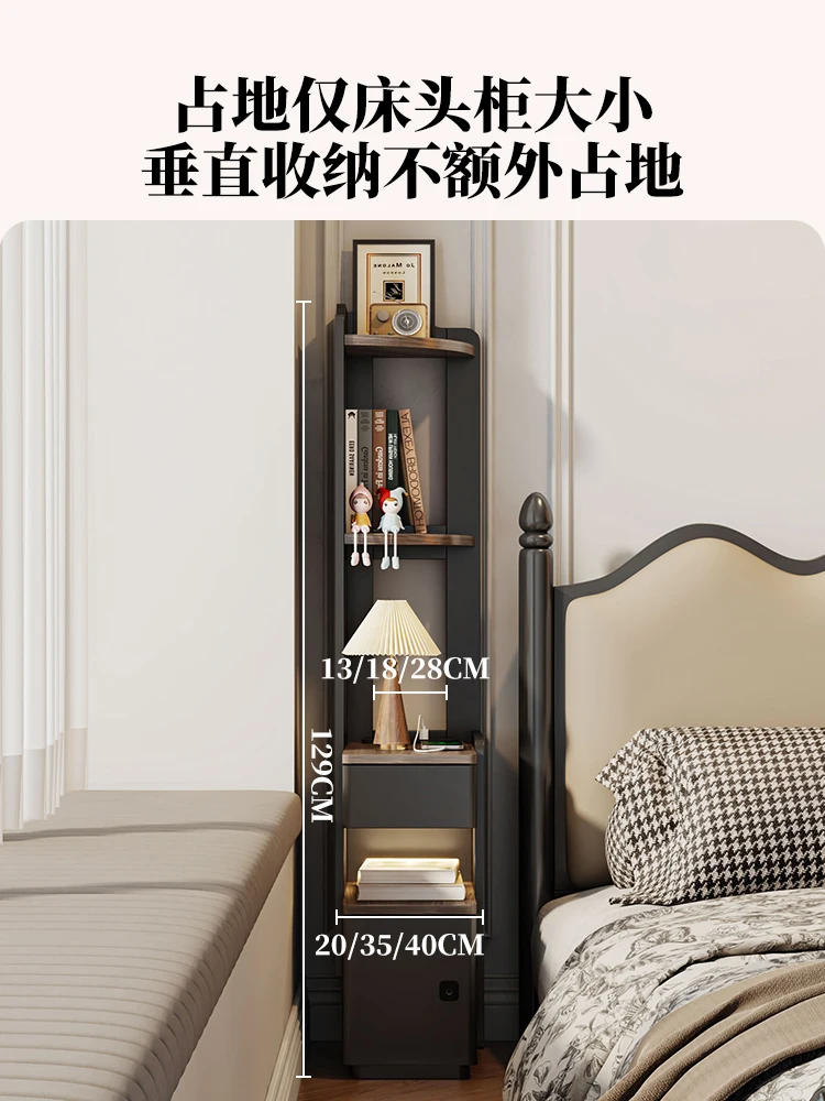 

Multifunctional corner cabinet storage storage with bookshelf narrow crevice cabinet with lock safe American living room sofa