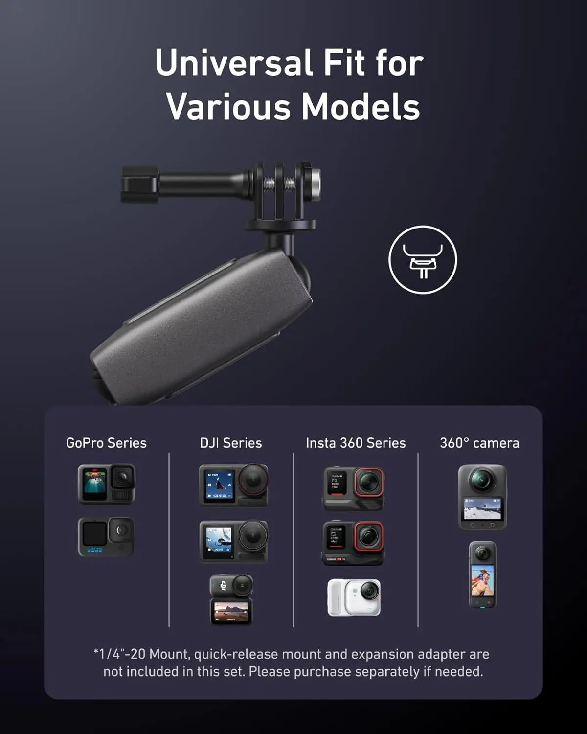 

Electric Vacuum Suction Cup Car Mount for GoPro Max Hero 13/12/11/10/9 Camera Mount for Car Windshield Aluminum Head Magic Arm