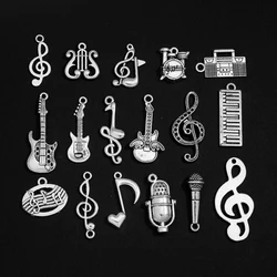 20pcs 20Style Vintage Musical Note Guitar Music Charms Pendant For DIY Keychain Bracelets Jewelry Making Supplies Accessories