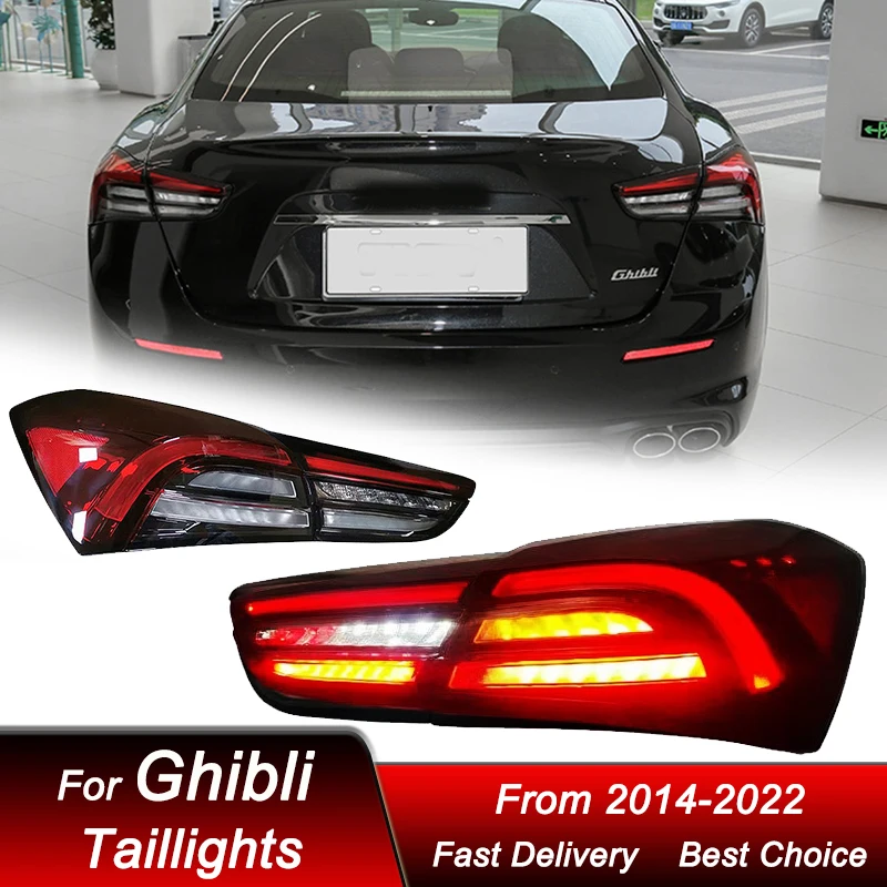 

Pop Car Styling Tail Lights For Maserati Ghibli 2014-2022 New Style Full LED Dynamic Turn Signal Light Tail Lamp Assembly