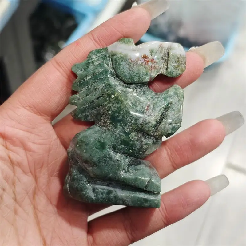 Natural Jasper Quartz Horse Carving Crystal Love Healing Fengshui Stone Home Decoration Holiday Gift 1PCS