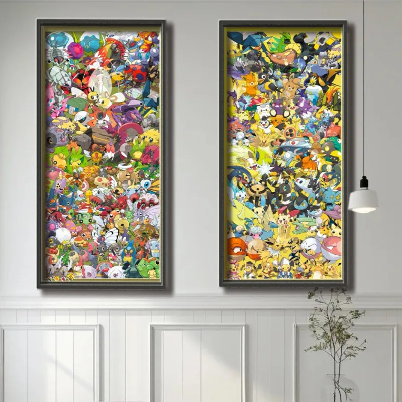 Colección Pok E mon, pinturas decorativas para sala de estar, dormitorio, cabeza de cama, pinturas colgantes, decoración de habitación de niños, fondo de pared