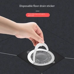 Kitchen self-adhesive filter screen sticker anti blocking anti odor and anti hair disposable floor drain sticker for bathroom