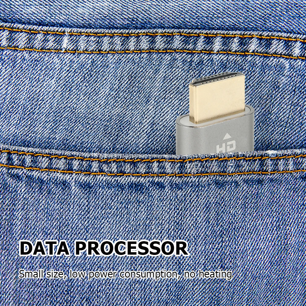 4K HDMI-Compatible Dummy Plug Virtual Monitor Display Emulator 3840x2160 EDID Display Cheat Virtual Plug for Computer Desktop