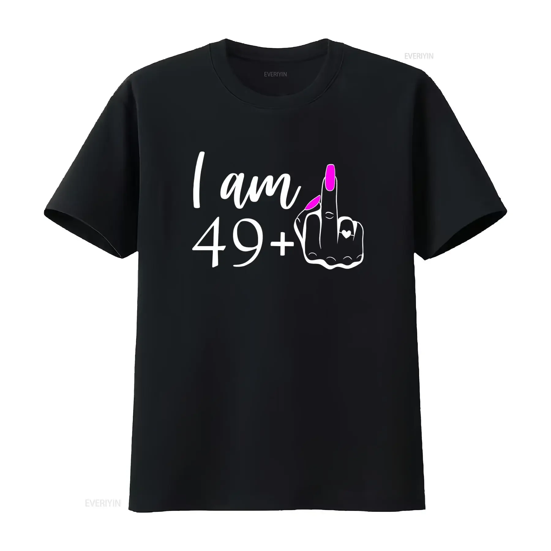 Stylish 50th Birthday T Shirt I Am 49 Plus Middle Finger Design for Party Lovers vintage Washed streetwear Stretched