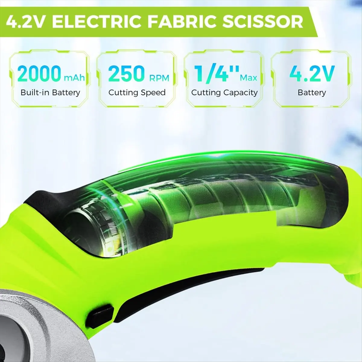 Cordless Electric Fabric Scissors, Power Rotary Cutter,Cardboard Box Heavy Duty Scissor, Rechargeable Sewing Shears-A51M