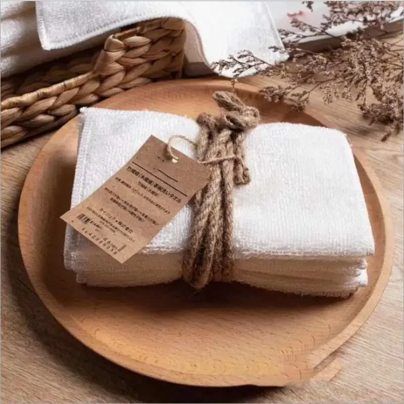 5pcs Bamboo Fiber Cleaning Cloths Eco-friendly Reusable Dish Towels Dinnerware Wash Cloths Kitchen Cleaning Supplies