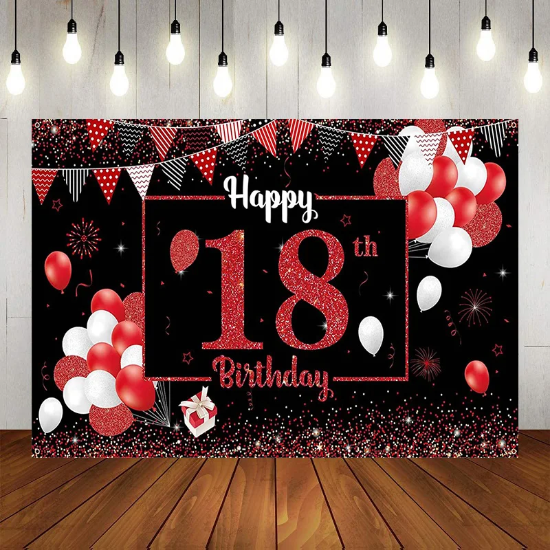 Teal Silver 18th Birthday Photography Backdrop Decorations Breakfast Blue Supplies Background Banner Poster Party Queen King