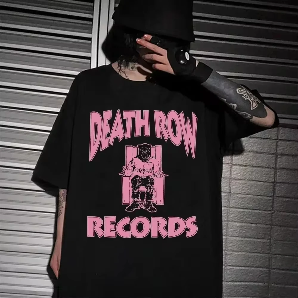 Death Row Records Dr Dre Tupac T-Shirt Fashion Streetwear Tee Shirt Hip Hop Cotton Tshirts Men Women Summer 2024 Clothng Tops