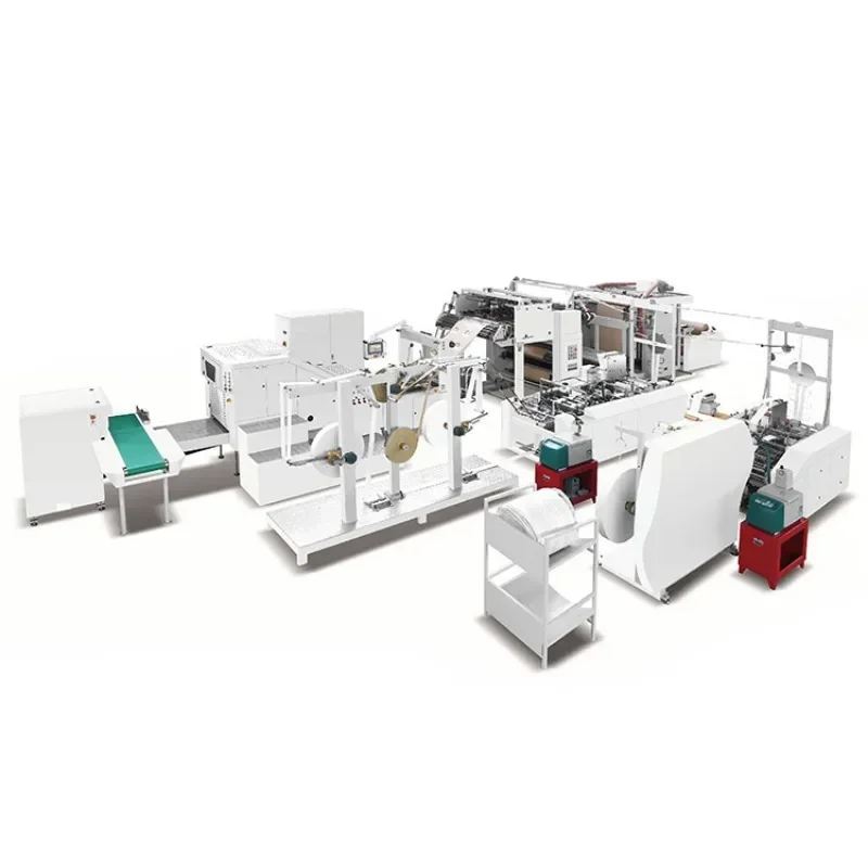 YG Khaki Food Paper Bag Making Machine Luxurious Automatic Paper Bag Embossing Pasting Machine Food Takeaway Paper Bag Machines