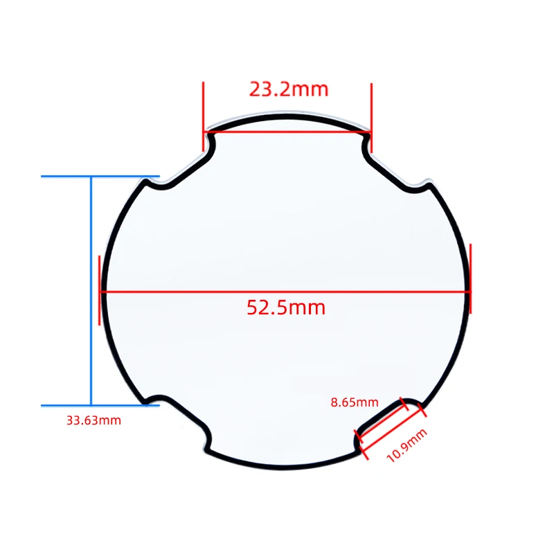 Watch lens Red light Transparent and black edge Substitute for Diesel DZ7395/7413/7370/7436mirror watch glass mirror accessories