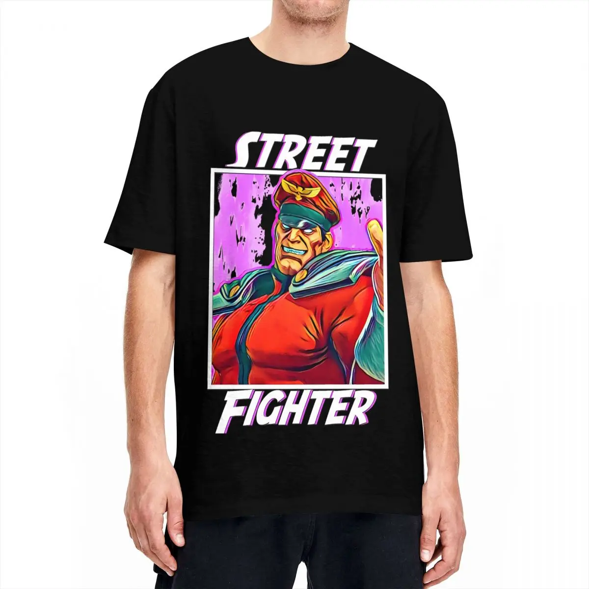 Street Fighters M Bison T-Shirts for Men Women Funny 100% Cotton Tees Crewneck Short Sleeve T Shirt Unique Clothing