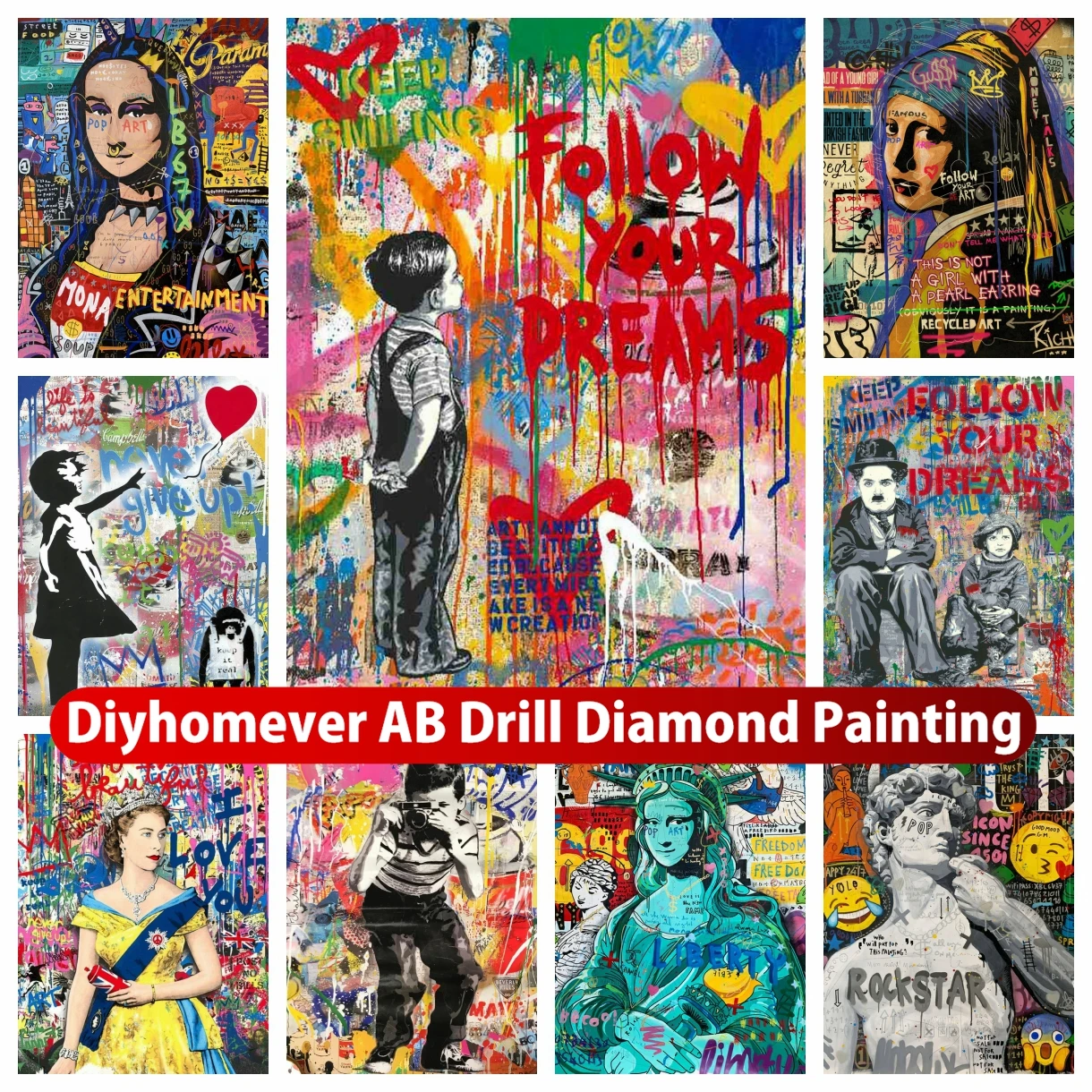 

Funny Street Graffiti 5D DIY AB Drill Diamond Painting Embroidery Pop Art Cross Stitch Handmade Crafts Mosaic Home Decor Gift