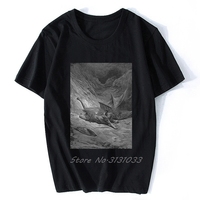 Paradise Lost 2 Gustave Dore T shirt Art Woodcut Engraving Renaissance Gustave Dore Cute Gift Men O-neck Short Sleeve Tshirt