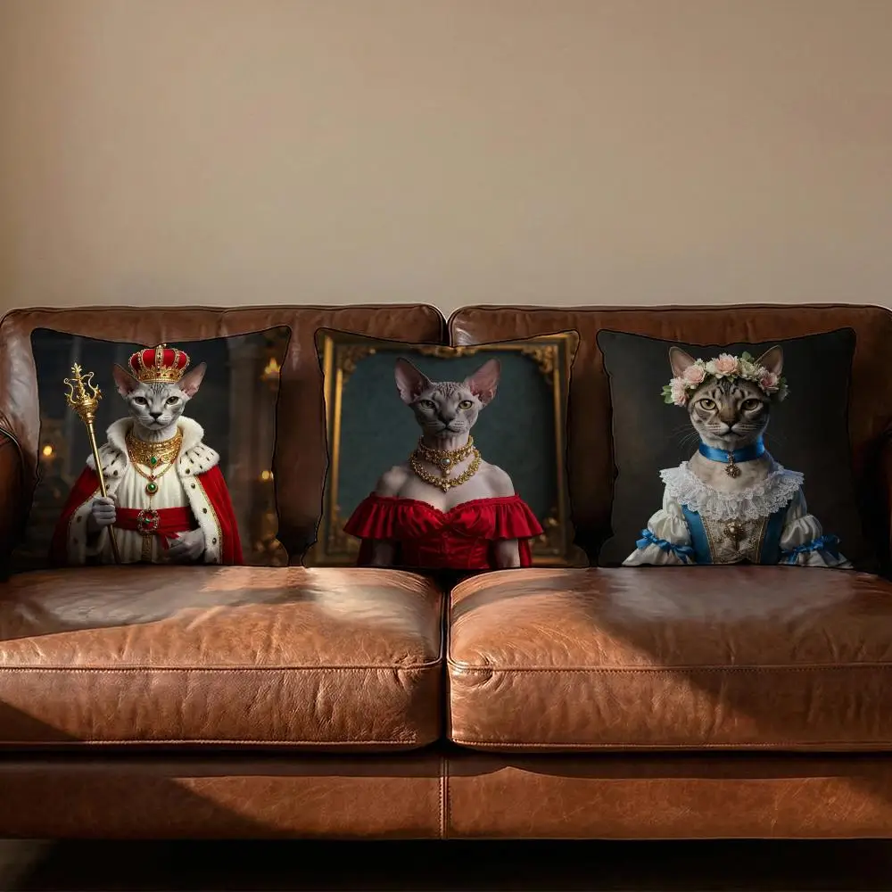 Sphynx cat Cushion Cover Soft Reversible & Durable Pillow Cover – Multi-Scene Use for Home & Car Daily Comfort