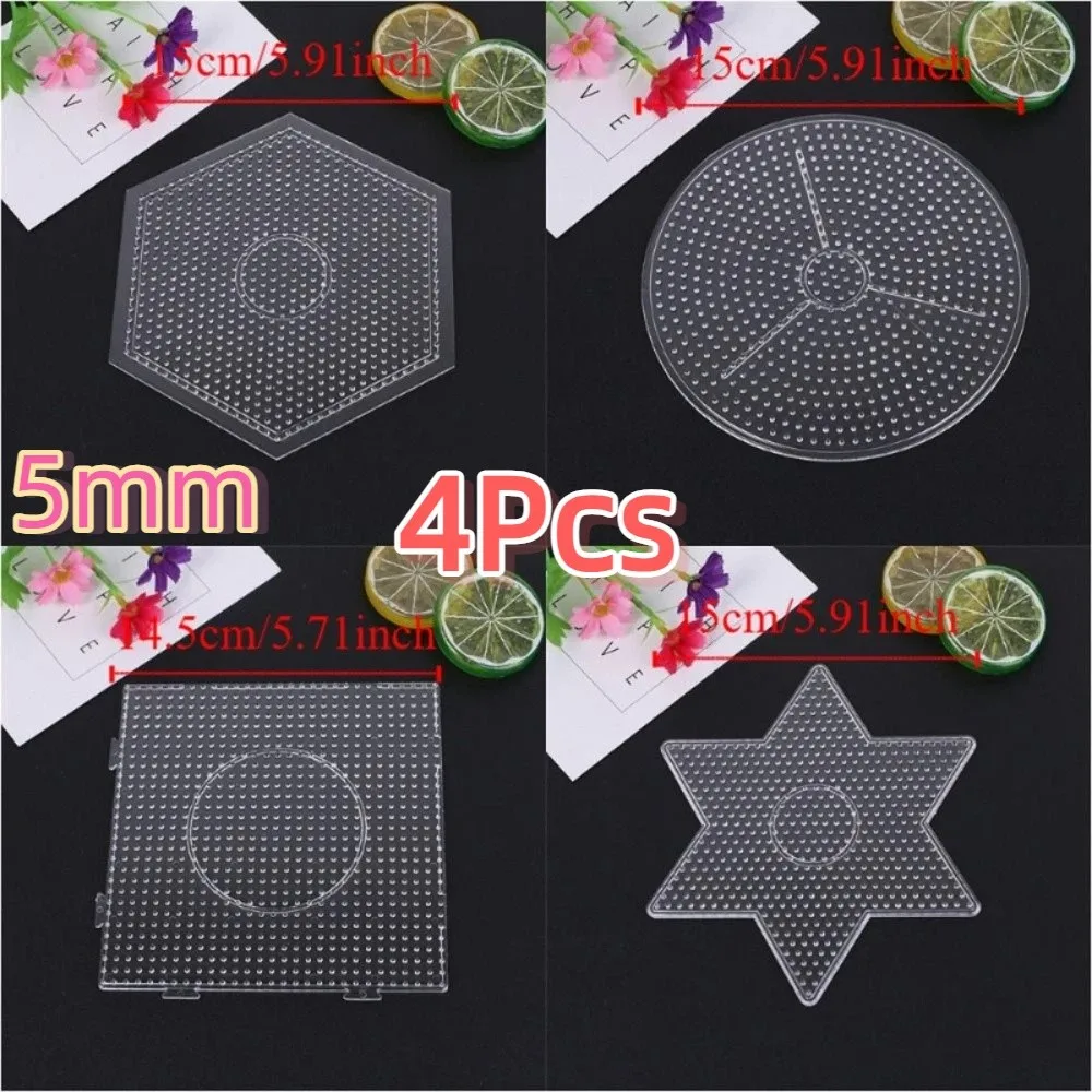 4 Stück 5mm Perlen-Schmelzplatten DIY Kreative Hama-Perlen-Platten Wiederverwendbare Hitzebeständige Perler-Perlen-Platten Bastelbedarf