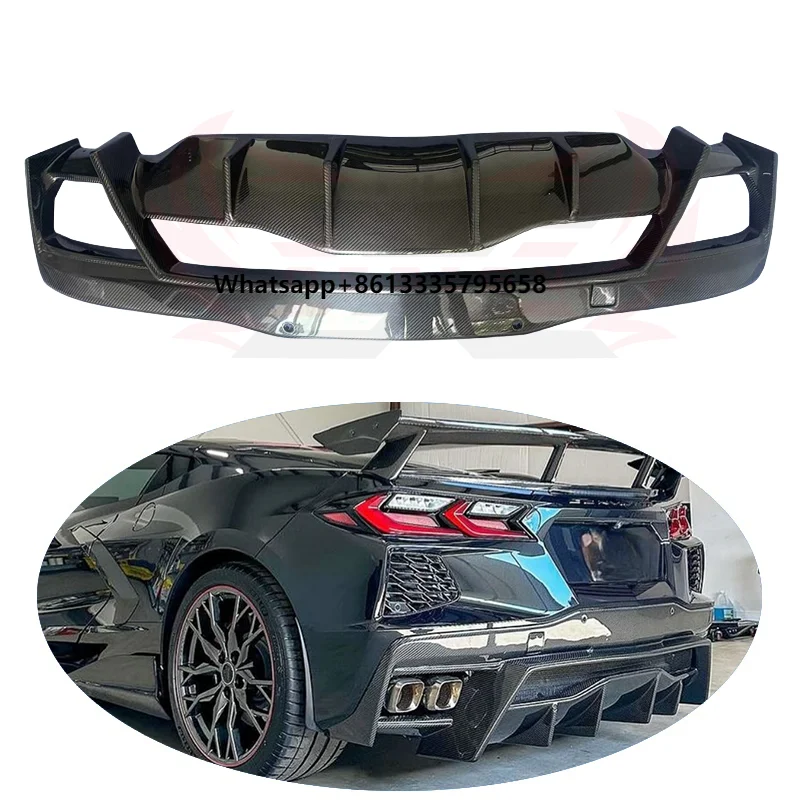 

High Quality Rear Diffuser Dry Carbon Fiber Rear Lip for Chevrolet Corvette C8 Rear Bumper Body Kit
