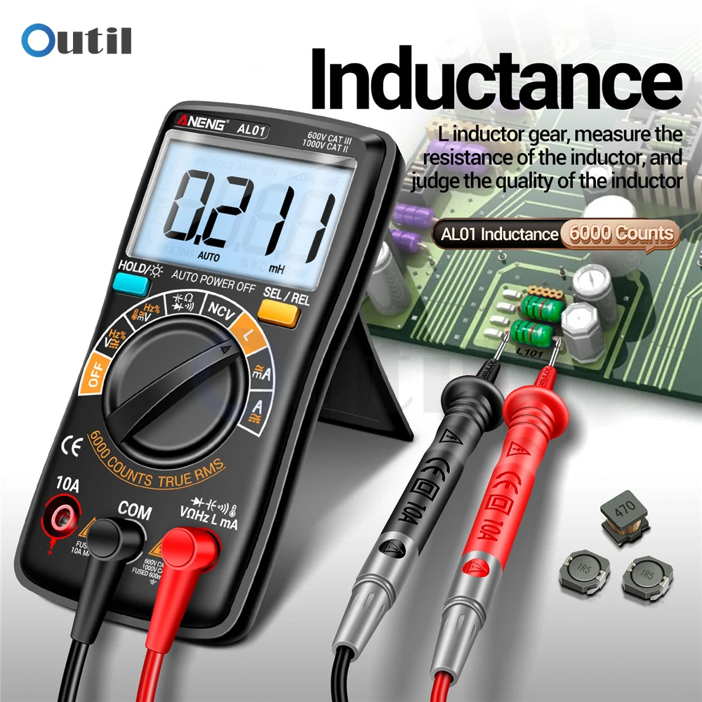 ANENG AL01 6000 التهم True-RMS التيار المتناوب/تيار مستمر الجهد متر فاحص التيار الكهربائي المهنية الحث أدوات الرقمية المتعددة