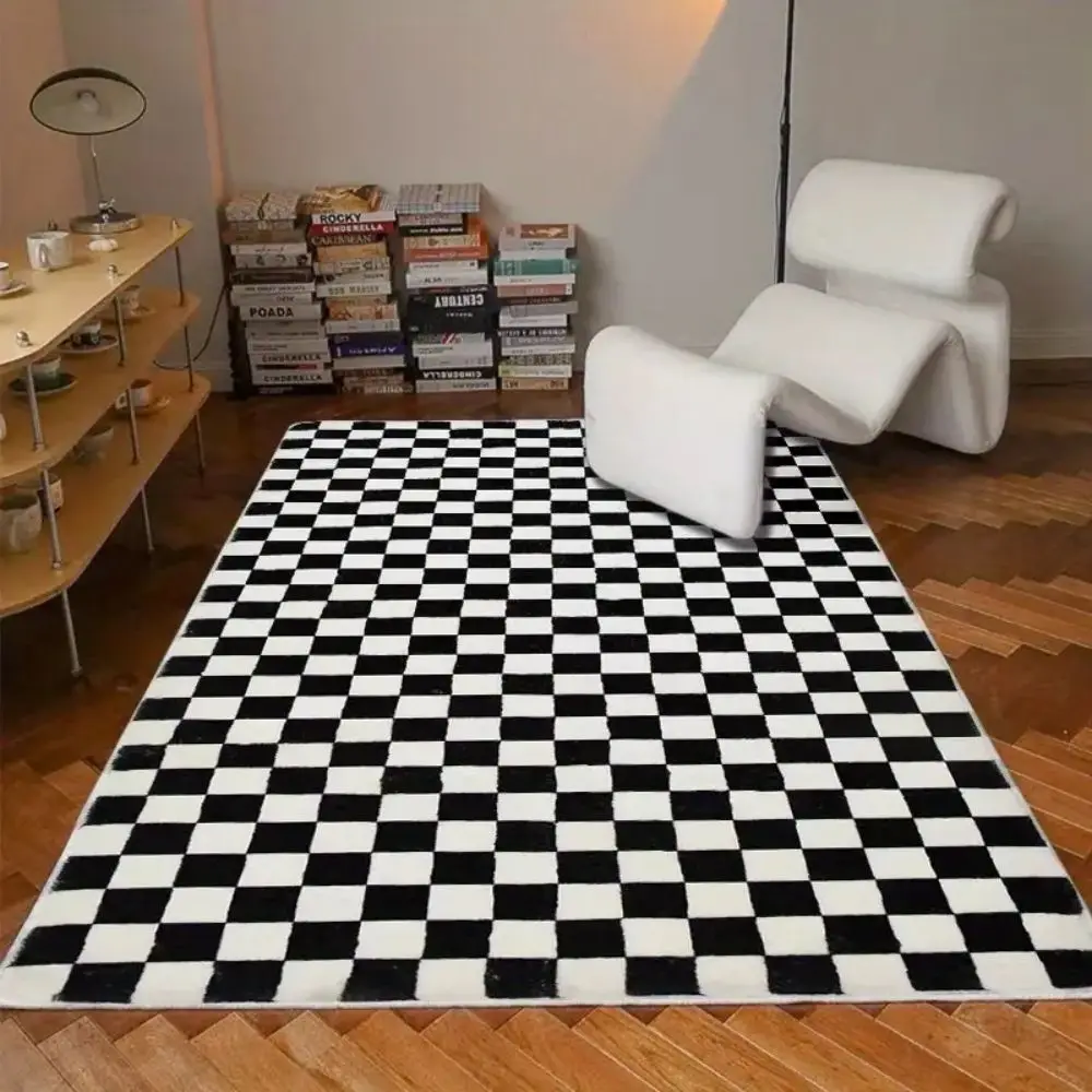 

Коврик VIKAMA Modern Checkerboard — моющийся, противоскользящий, мягкий клетчатый коврик, ковер для гостиной, украшение для дома