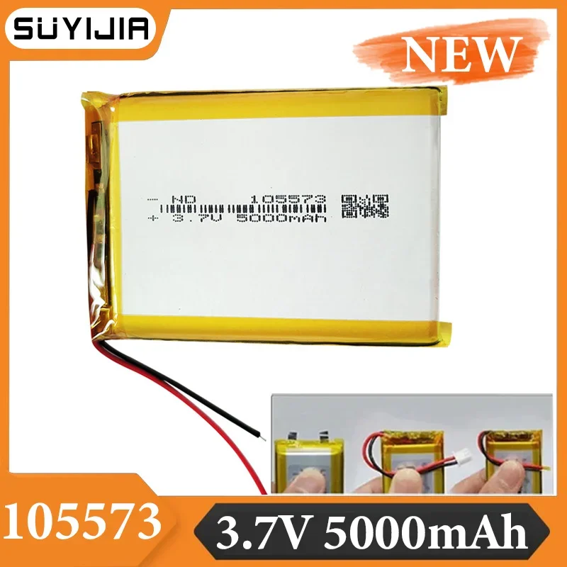 New 105573 3.7V 5000mAh Li-Polymer Li-ion Rechargeable Battery for GPS PSP DVD PAD E-book Tablet Pc Power Bank Video Game 105573