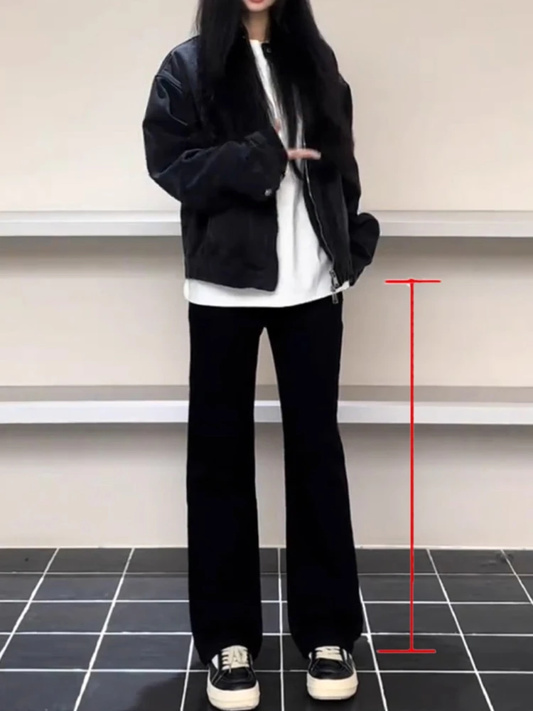 

Джинсы Lab Coat Thiened Slim Fit, мужские, прямые, расклешенные, в американском стиле High Street, зимняя одежда, молодежный стиль