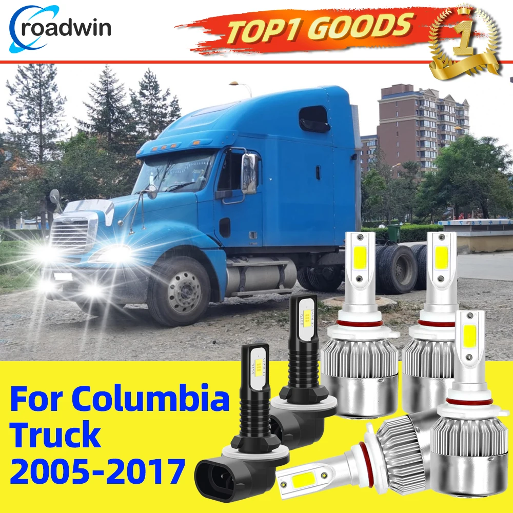 

4/6 шт. для грузовика Columbia 2005-2017 светодиодные фары 9005 9006 дальнего ближнего света + 881 противотуманные фары IP68 6000K белые автомобильные лампы Plug&Play