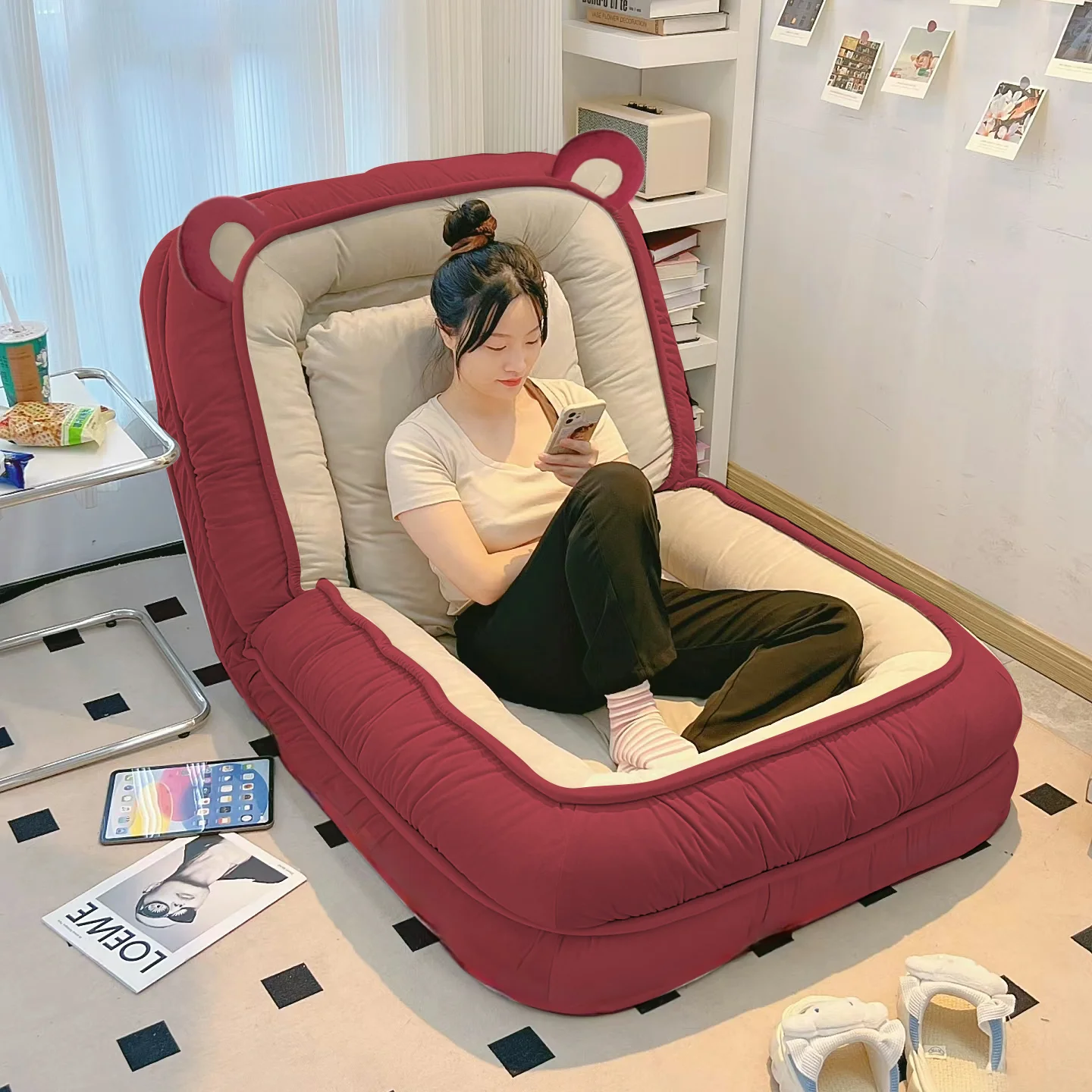 Sofá humano, sofá cama, perrera para perros, dormitorio perezoso plegable, individual, doble, enorme, balcón, Tatami, habitación de Netflix