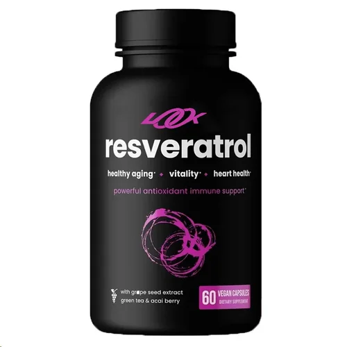 Suplemento de Resveratrol 1200 Mg 60 Cápsulas de plantas puras con extracto de semilla de frambuesa y uva de té verde Trans Resveratrol