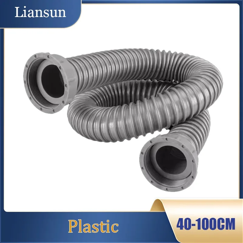 

1pcs Plastic Drain Hose For Kitchen/Dishwasher/ Sink Waste Water Double-Threaded Drain Hose Extension Connector Kitchen Supplies
