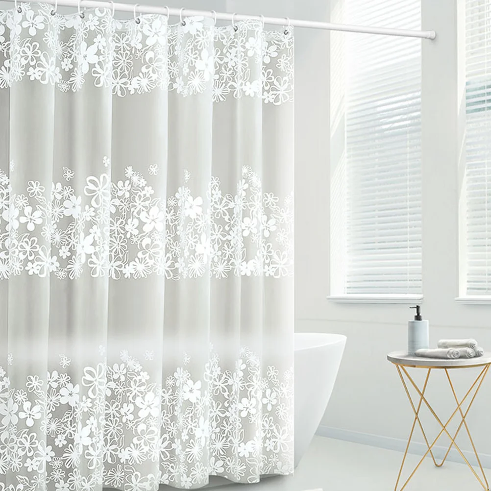 

1.8x1.8m Peva Waterproof Shower Curtain Thickened Solid Color Moldproof Bathroom Partition Bath Curtain Bathroom Curtains