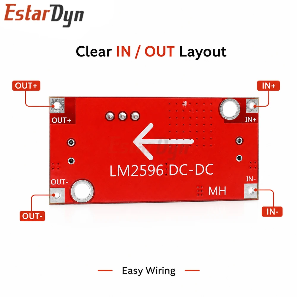 Estardyn LM2596 DC-DC Buck Converter Adjustable Step Down Module 4.5V-40V Input 1.25V-37V Output TDK Inductor DIY