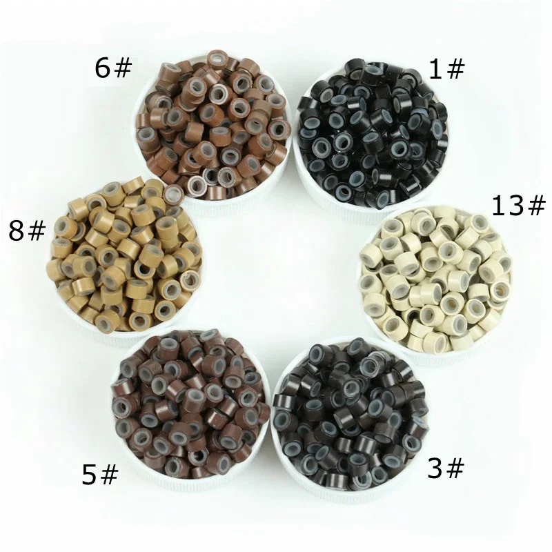 3000 PCS 5.0*3.0*3.0 mm micro ring with  silicone quality silicone micro beads  for micro ring hair extension